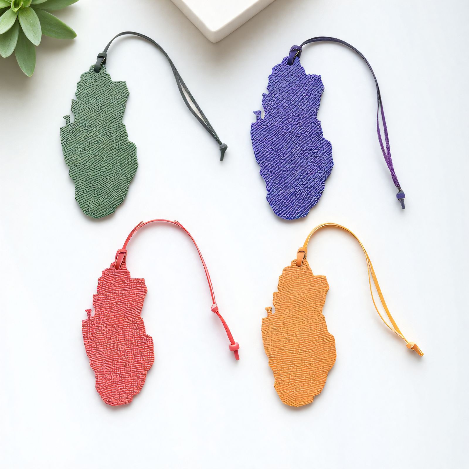 Women Bags In Qatar - 1pc 카타르지도 모양의 PU 가죽 펜던트,