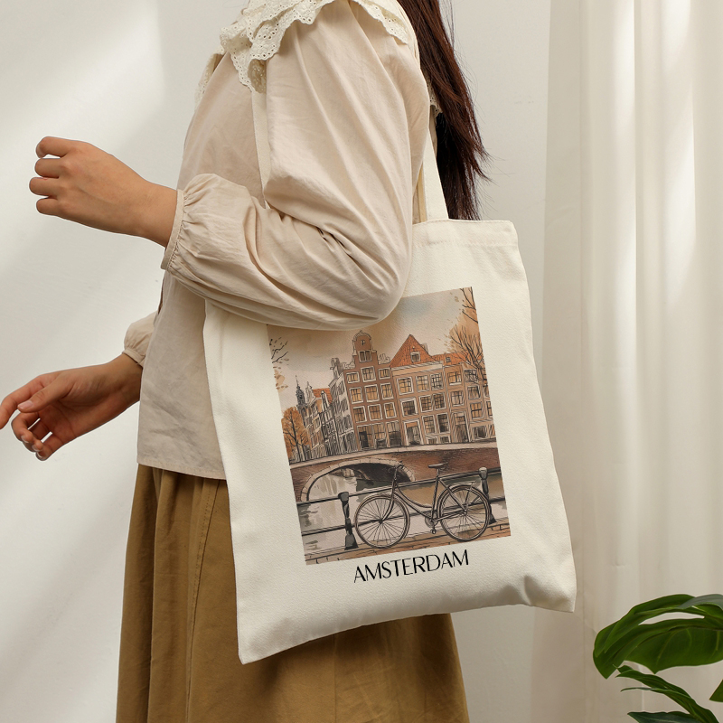 Women Bags Netherlands - 내구성이 뛰어난 암스테르담 네덜란드 패턴 캔버스