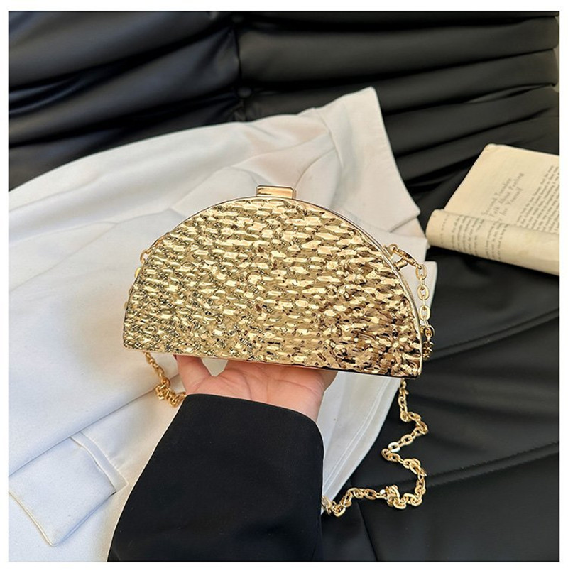 Women Bags Golden - 여성용 럭셔리 골든 이브닝 백, 웨딩