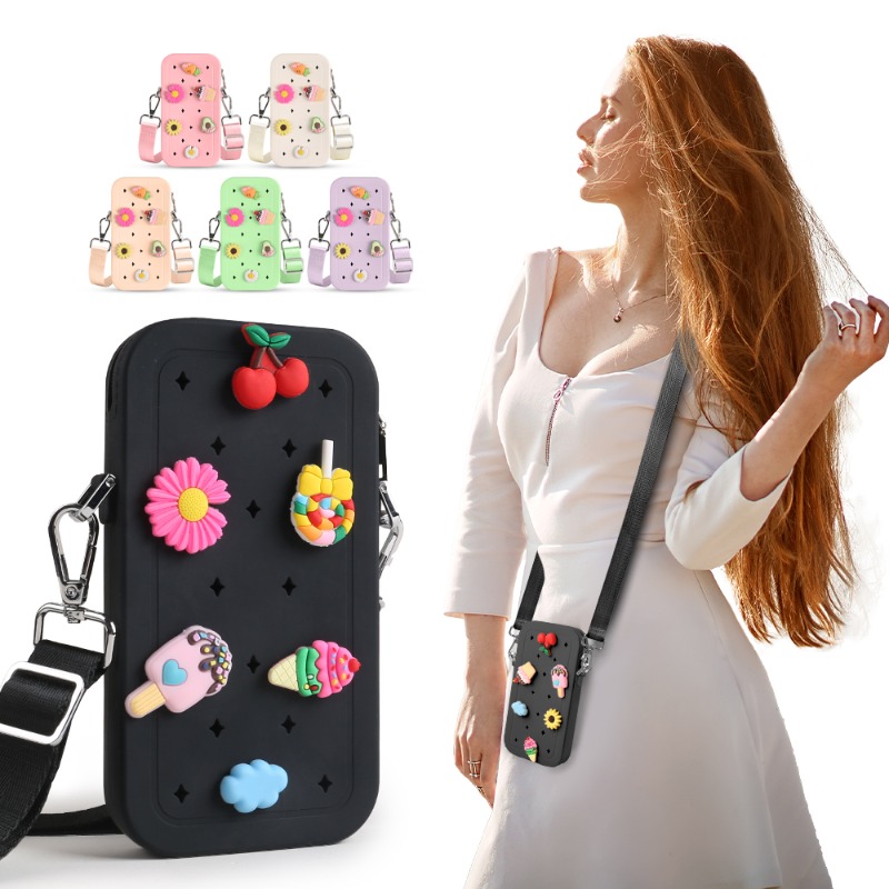 Phone Bag Crossbody - 다기능 휴대용 실리콘 크로스백 방수 지퍼