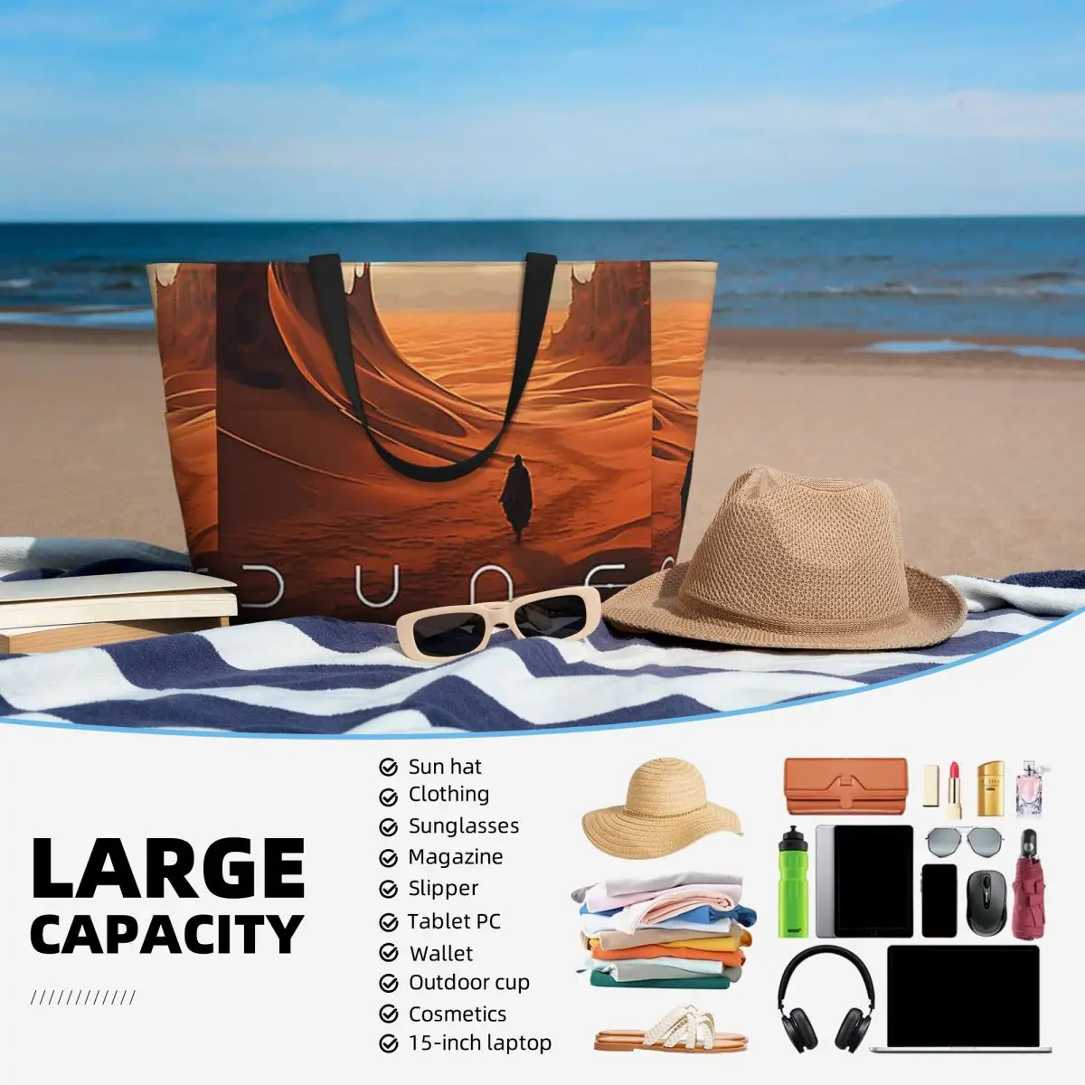 Dune 2020 팬 아트 비치 토트 백 스포츠 체육관 - Women Bags Dune 리뷰 및 가격