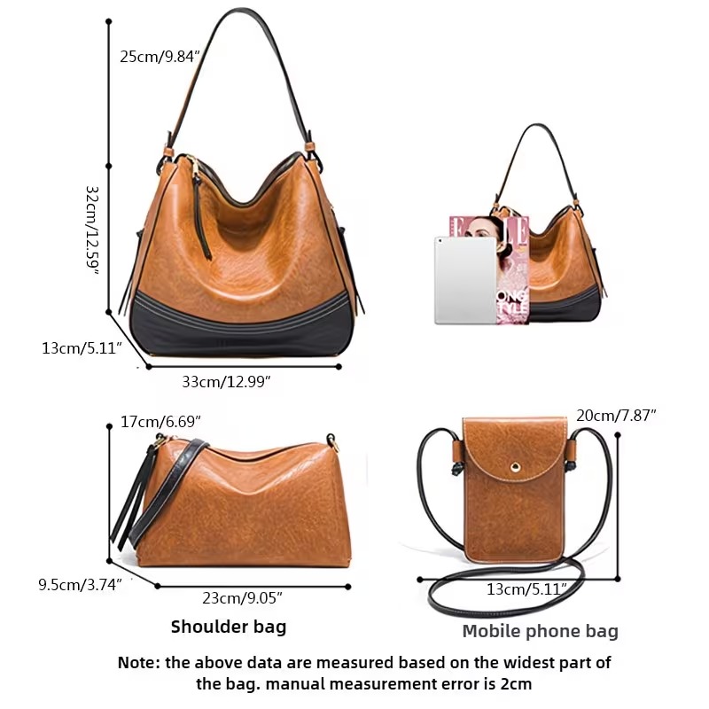 여성 가방 세트 - 4종 세트. 심플한 대비색상, 대용 - Phone Bag Crossbody 리뷰 및 가격