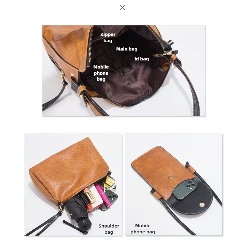 여성 가방 세트 - 4종 세트. 심플한 대비색상, 대용 - Phone Bag Crossbody 리뷰 및 가격