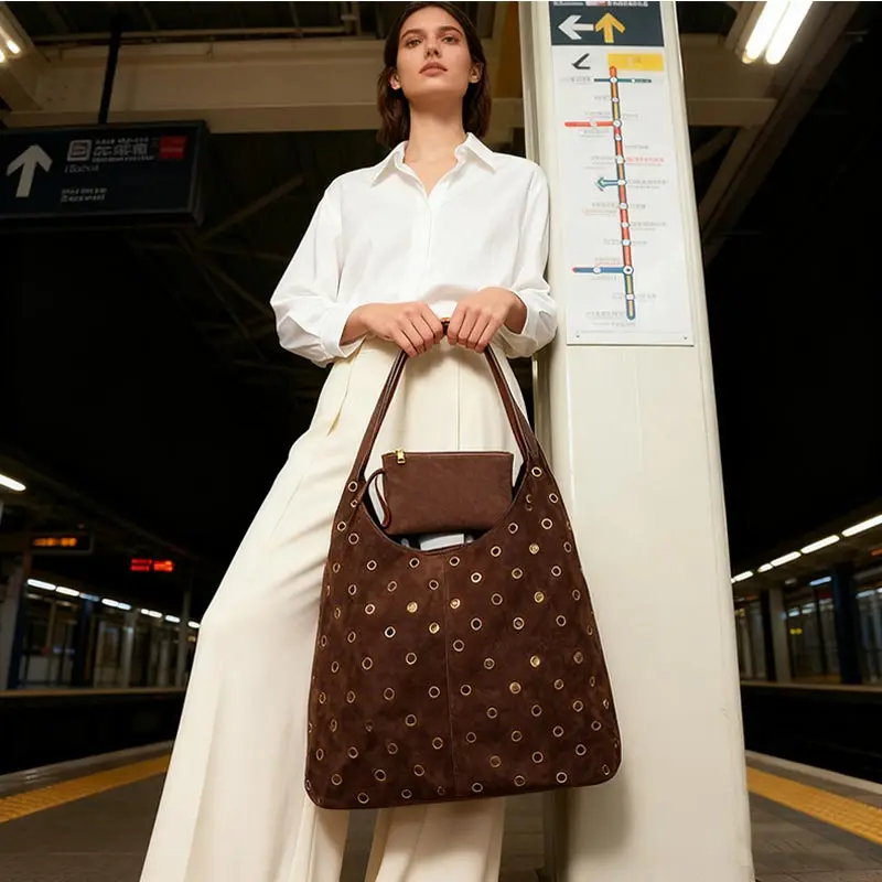 스웨이드 메탈 스터드 토트백과 어울리는 지갑, 여성용  - Women Bags With Wallet 리뷰 및 가격