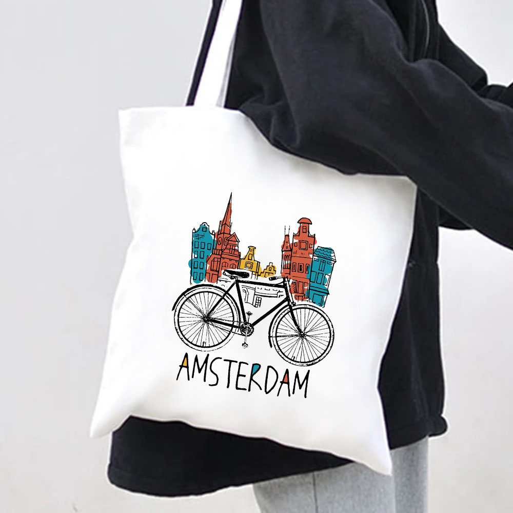 도시 전망 암스테르담 운하와 주택 네덜란드 여성 캔버스 - Women Bags Netherlands 리뷰 및 가격