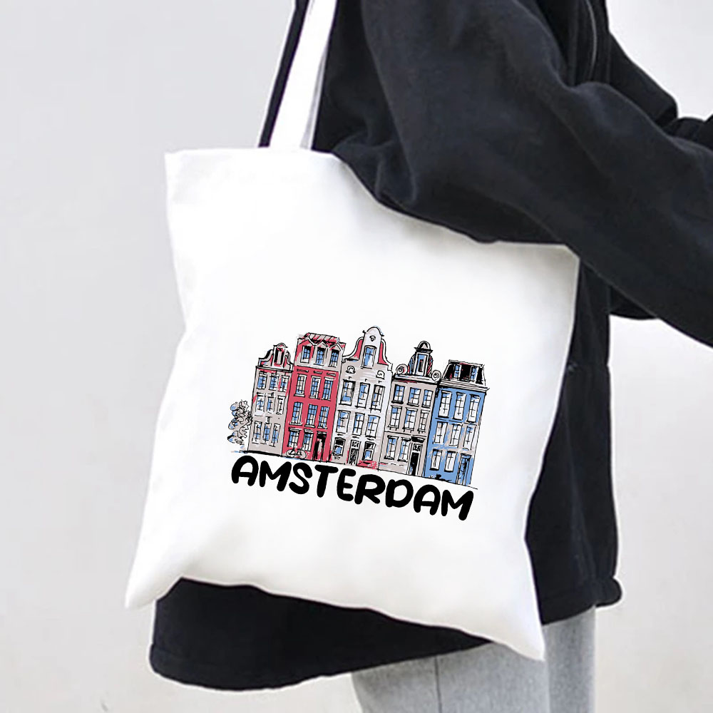 도시 전망 암스테르담 운하와 주택 네덜란드 여성 캔버스 - Women Bags Netherlands 리뷰 및 가격