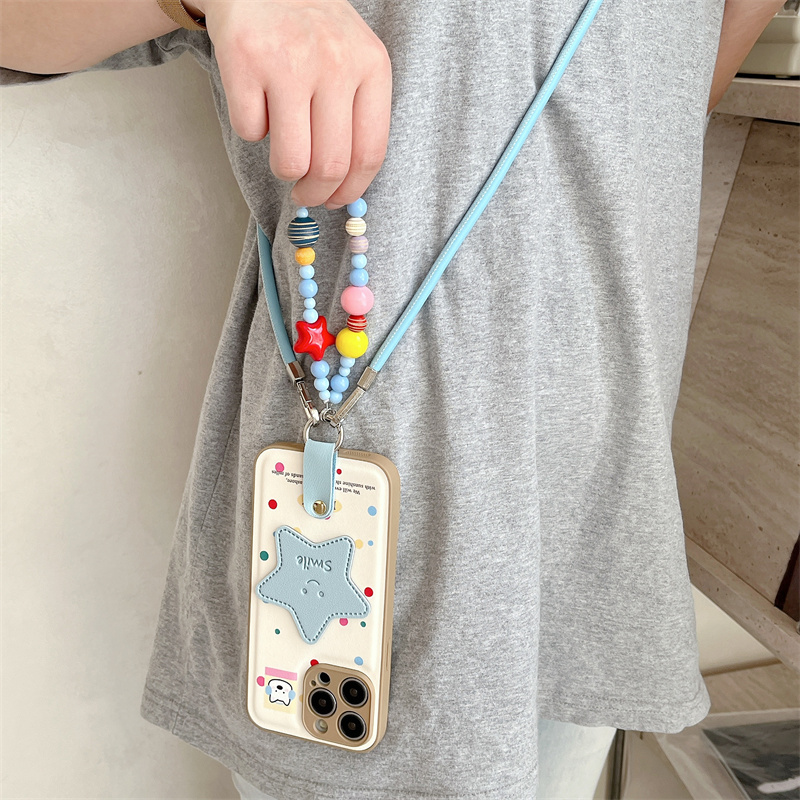 컬러 물방울 무늬 귀여운 별 모양 아이폰 16 Pro  - Phone Bag Crossbody 리뷰 및 가격