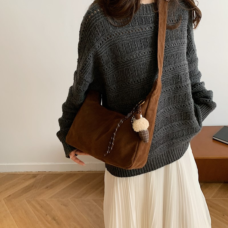 인조 스웨이드 단색 숄더백 대용량 레트로 여성 가방 세 - Women Bags Branded Sale 리뷰 및 가격