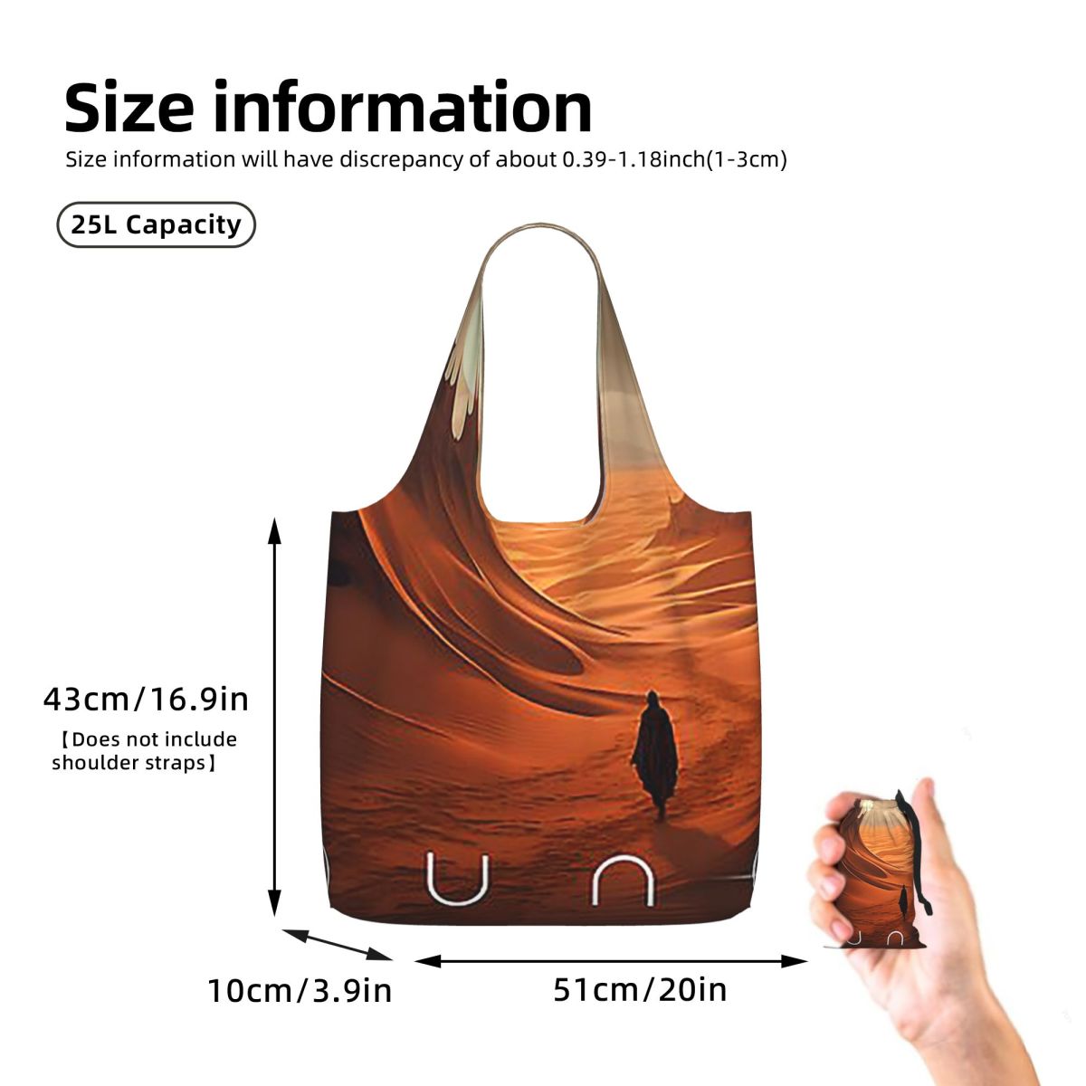 Dune 2020 팬 아트 쇼핑 토트 백 캔버스 대용량 - Women Bags Dune 리뷰 및 가격