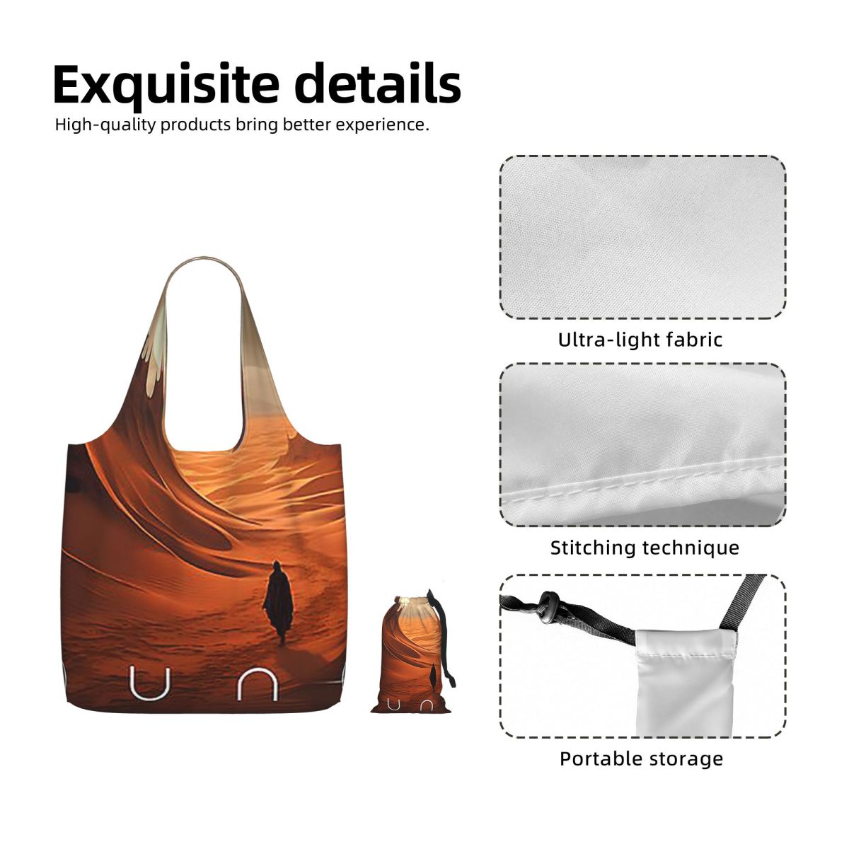 Dune 2020 팬 아트 쇼핑 토트 백 캔버스 대용량 - Women Bags Dune 리뷰 및 가격